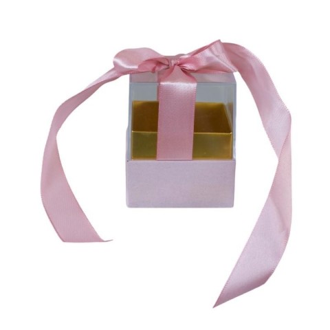 SCATOLA PLEX 6X6X6CM FIOCCO ROSA